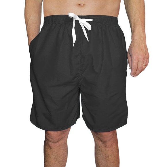 Men's Fast Dry Swim Trunks w/ Pockets Solid Bathing Beachwear Flex Board Shorts - Picture 1 of 15